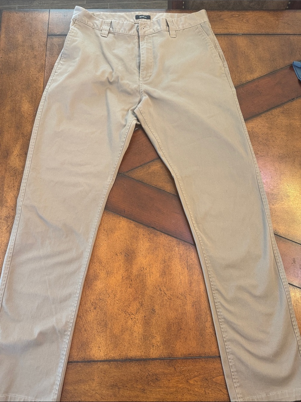 RVCA Men's Tan Chino Pants - Straight Cut